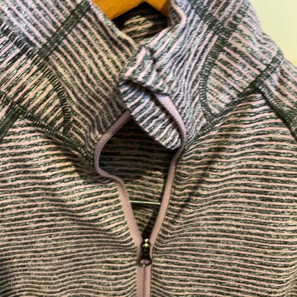 Lululemon Athletica Orange and Gray Fitted Long Sleeve Hoodie - Picture 5 of 8